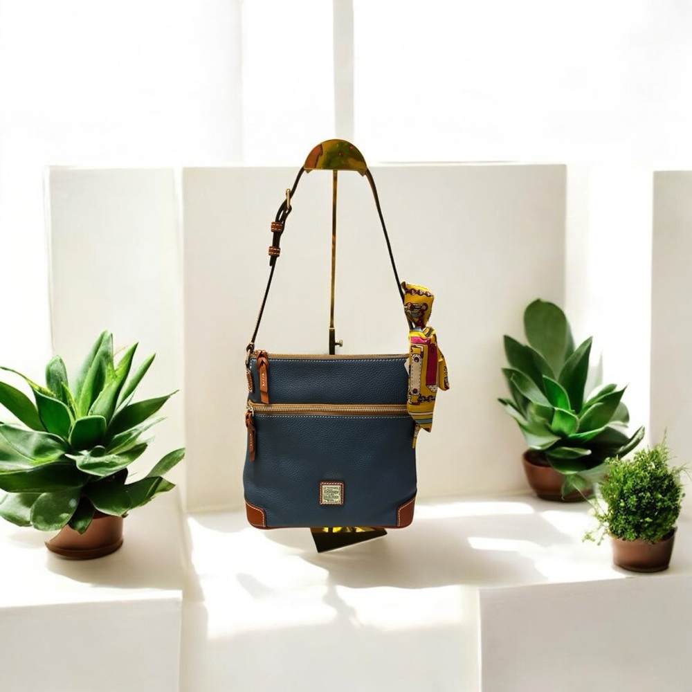 Dooney & Bourke Navy and Brown Crossbody Bag